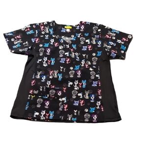 WonderWink Stretch Print Scrub Top Size Large